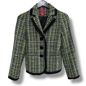 Sunny Leigh Women's Tweed Blazer Coat 3 Button Front‎ Size 6 - 18 x 24